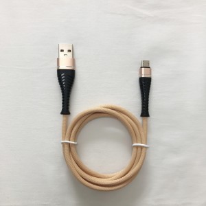 3.0A Gevlochten snel opladen Ronde aluminium behuizing Flex buigen Tangle free USB datakabel voor micro-USB, Type C, iPhone bliksem opladen en synchroniseren