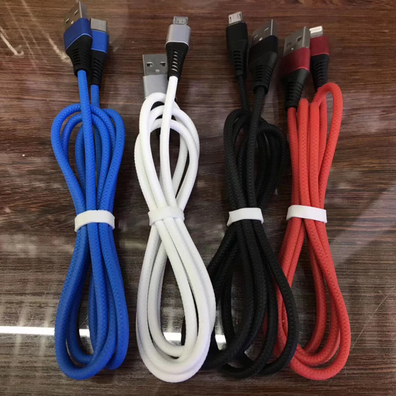 TPE Snel opladen Ronde aluminium behuizing Flexibele buigende USB-gegevenskabel voor micro-USB, Type C, iPhone-bliksemlading en synchronisatie