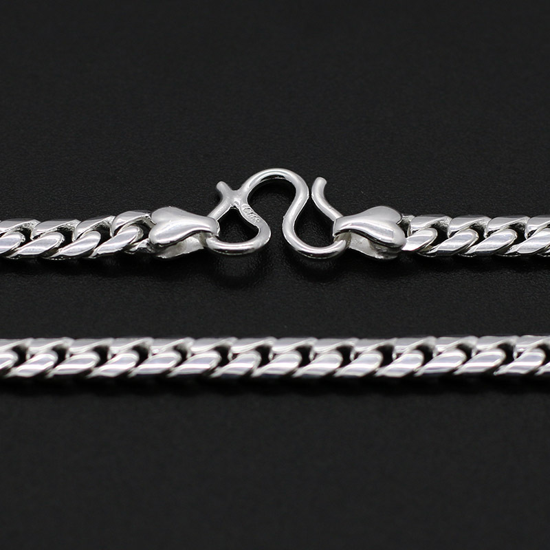 990 zilveren ketting enkele gesp dubbelzijdige rok ketting Europese en Amerikaanse heren sieraden accessoires