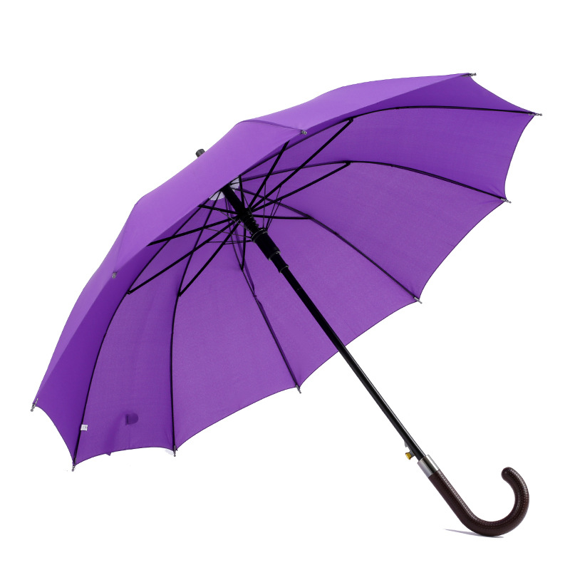Promotionele bulk kopen pongee stof metalen frame auto open rechte paraplu met aangepaste kleur