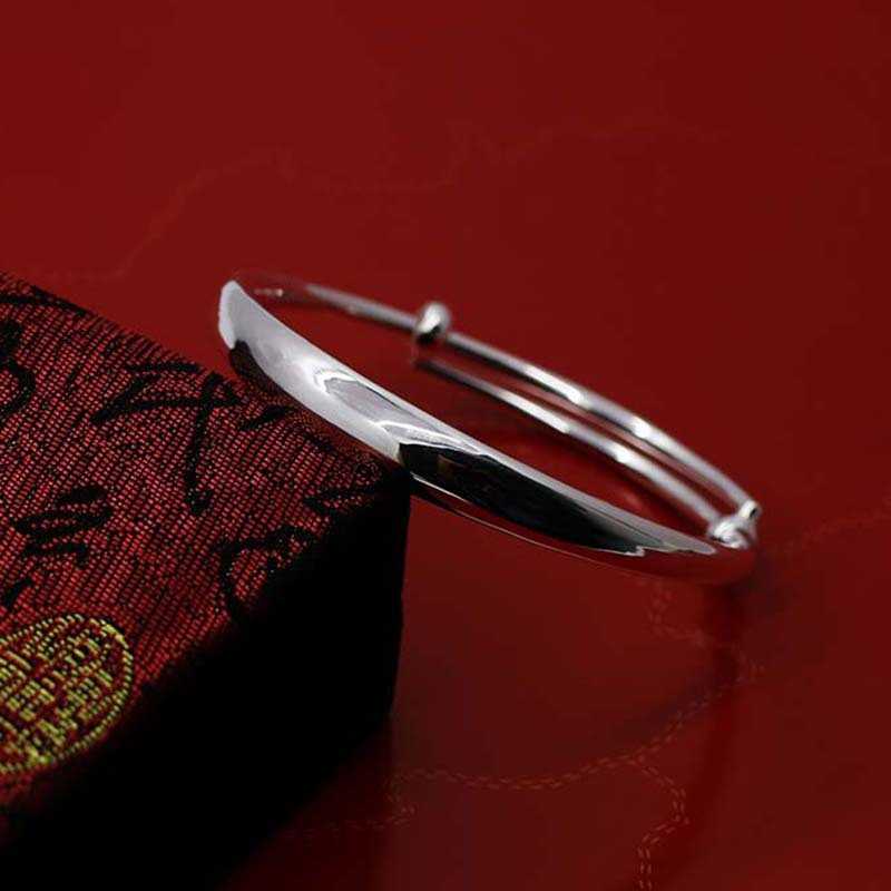 999 Zilveren bolle armband, duw en trek live zilveren armband, modieuze zilveren sieraden