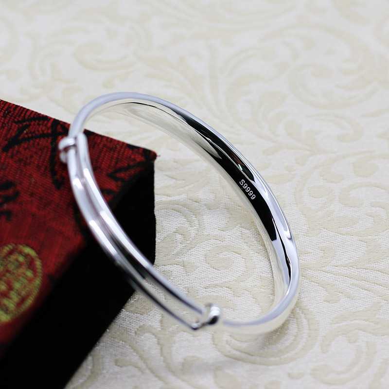999 Zilveren bolle armband, duw en trek live zilveren armband, modieuze zilveren sieraden