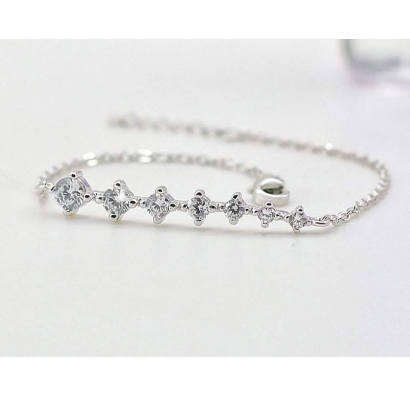 925 zilveren armband vrouwelijke eenvoudige zoete kristal armband
