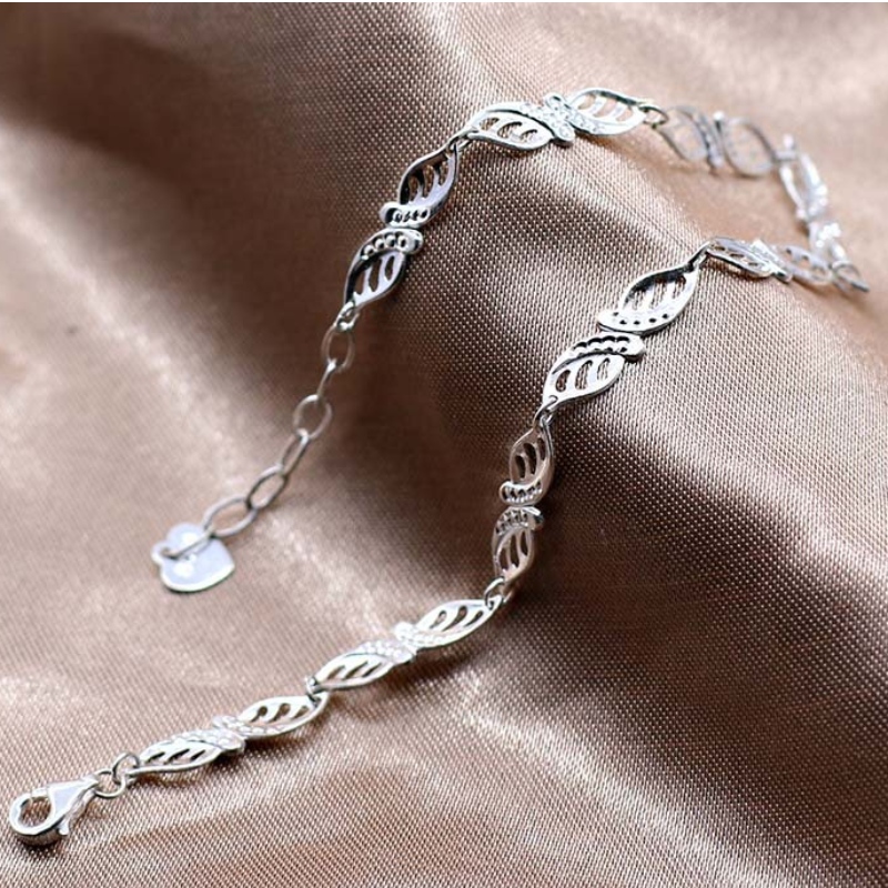 S990 zilveren armband lichte luxe mode kleine verse bladarmband