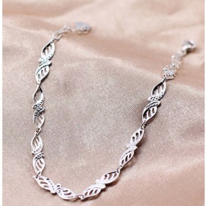 S990 zilveren armband lichte luxe mode kleine verse bladarmband