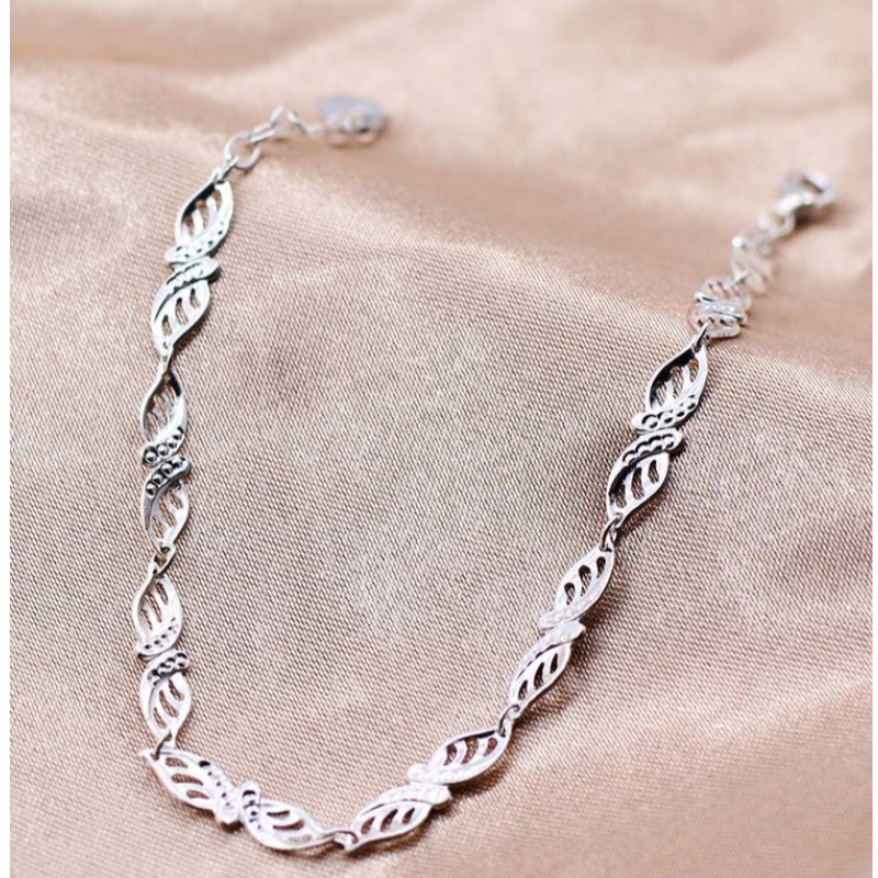 S990 zilveren armband lichte luxe mode kleine verse bladarmband