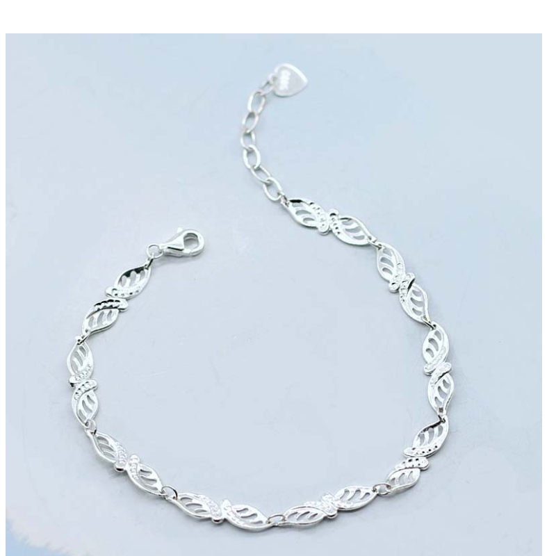 S990 zilveren armband lichte luxe mode kleine verse bladarmband