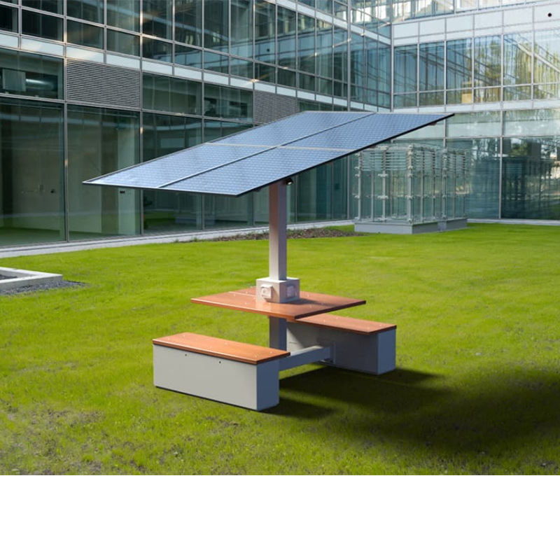 Zonne-oplaadtafel Campus Werkstations Duurzame energieproductiviteit