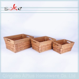 handgemaakte groothandel geweven pp rotan opbergmand