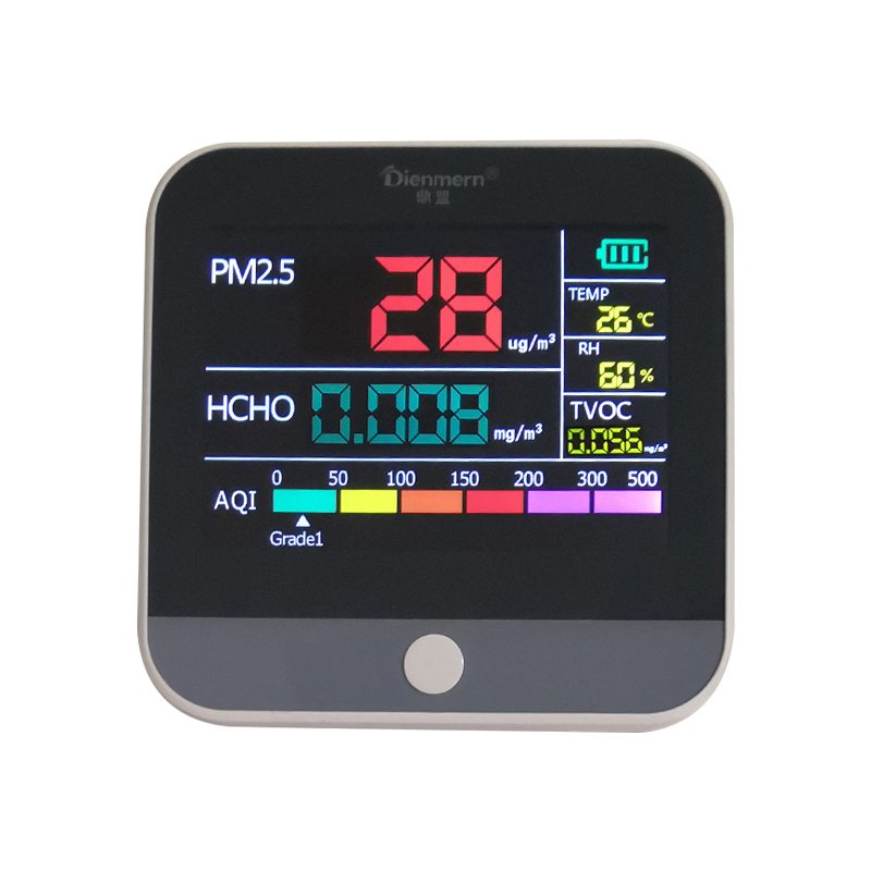 Lcd-sensor PM2.5 Detector Draagbare HCHO Luchtkwaliteitsmonitor TVOC Tester Houden Verlichting Lithiumbatterij Oplaadbare Auto Detector