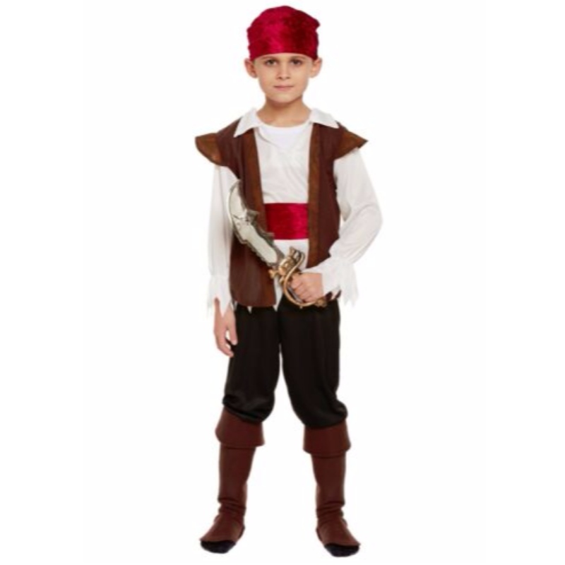 Kinderpiraat kostuum jongens Caribische boek Week dag Fancy Dress Outfit Halloween