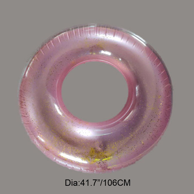 Gigantisch opblaasbaar goud glitter transparant zwemmen buis zwemmen ring zwembad float