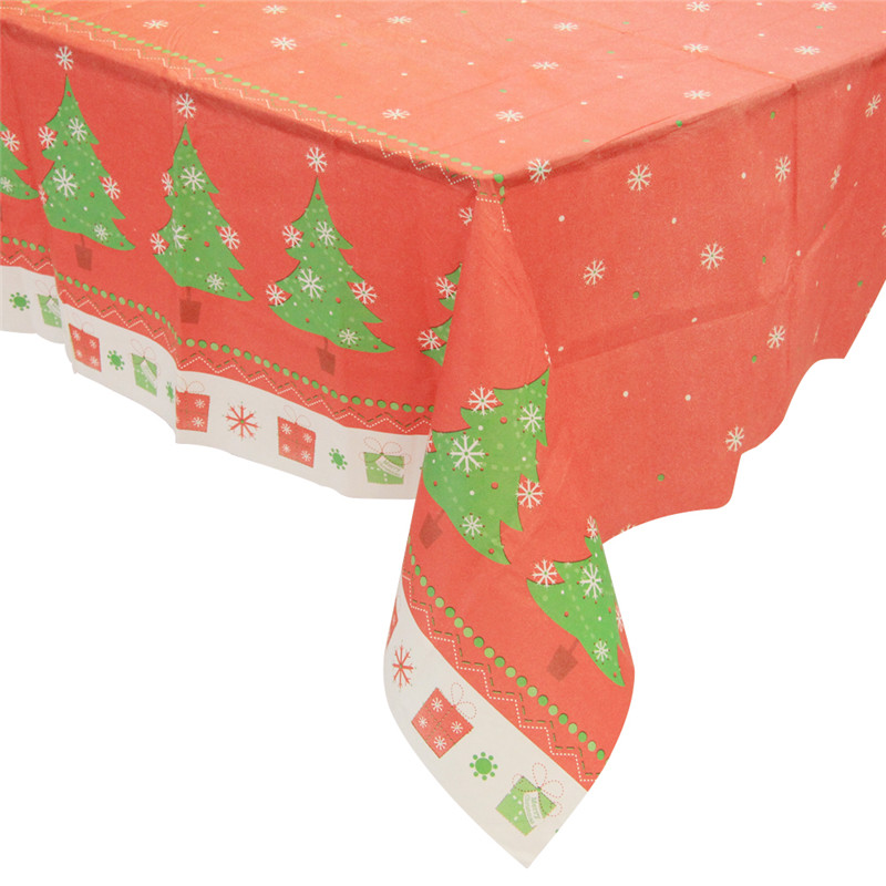 Aangepast formaat en kleur Kerstdag Tafelkleed Polyester Stof Rechthoek Tafelkleed