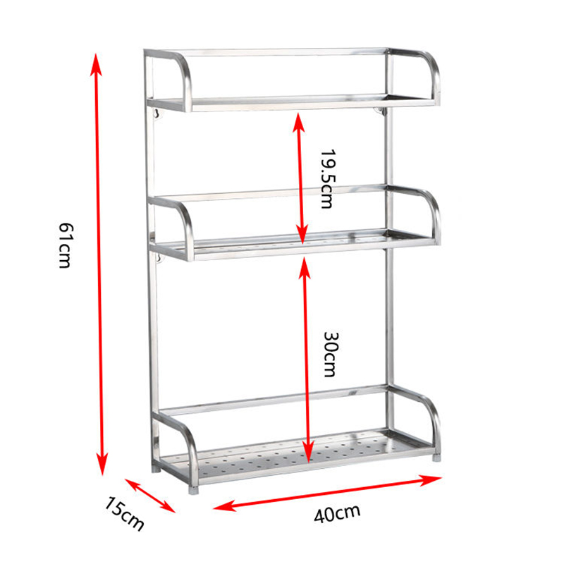 Roestvrij stalen kruidenrek, meshouder, opbergrek