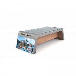 Outdoor Metal Park Bench LED-verlichting Zonne-energie Energie