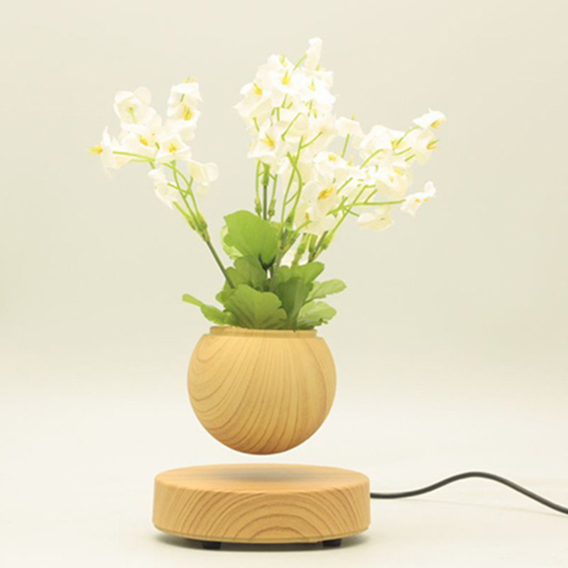 houten ronde basis magnetische zwevende drijvende lucht bonsai vijver pot bloempot
