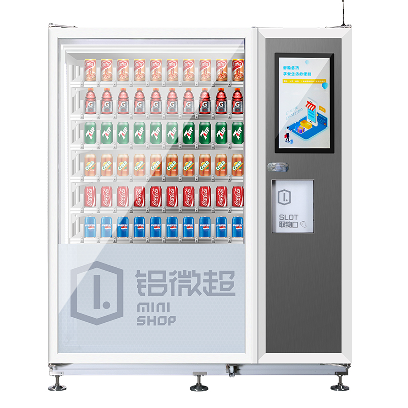 SWIFT Nieuw model Aluminium Gemakswinkel Automatische koude drank Combo Advertentie Zelfbedieningsautomaat met LCD-scherm