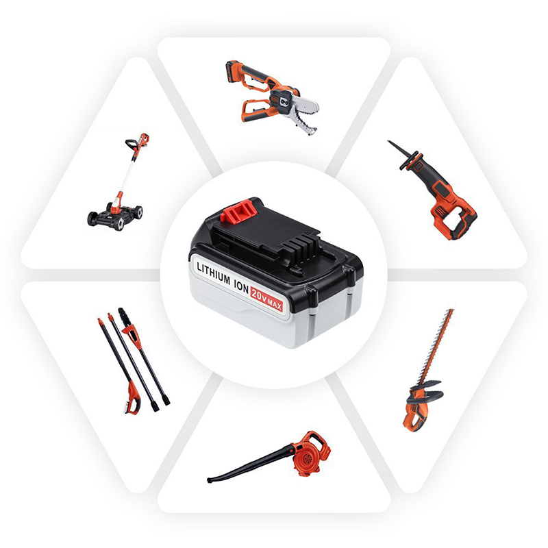 Vervanging 20V 3000mAh Li-ionbatterijen voor Black u0026 Decker LB20, LBX20, LBX4020, LB2X4020 Elektrische boormachines