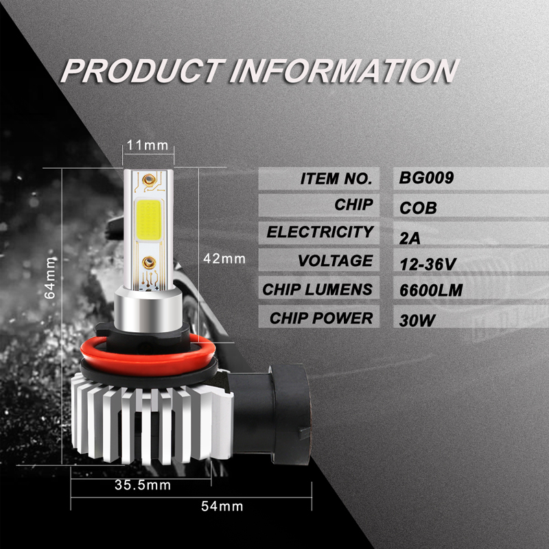 nieuw alles in één ontwerp H8 H9 H11 high power led-koplampen led mistlicht