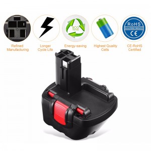 Goede kwaliteit Ni-MH 14.4V 2000mAh oplaadbare batterij voor Bosch BAT038