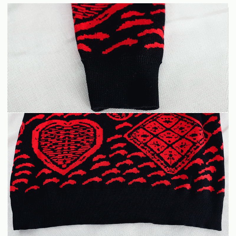 2019 Spun Cotton Poker Jacquard Op voorraad Pullover Custom Logo Gebreide Sweaters