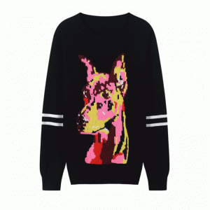 Nieuwste Herfst Winter Lange mouw Wolf Jacquard Dames Tops Pullover Sweater