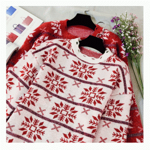 Nieuwe collectie Nieuwe losse blaadjes Jacquard Tops Gebreide Sweaters Truien voor dames