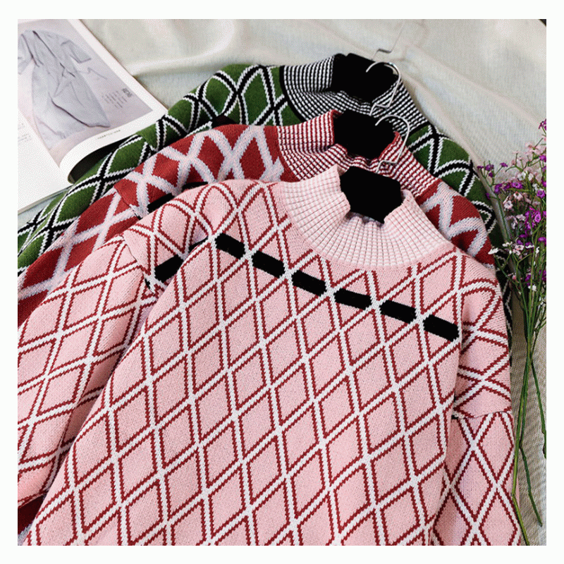 Halve coltrui Plus size gebreide dames sweatjurk