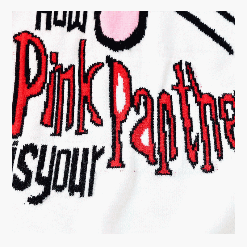 2019 nieuwste ontwerp van de sweater roze panter jacquard dames gebreide trui jurk