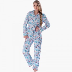 Vrouwen bedrukte koraal fleece pyjama set
