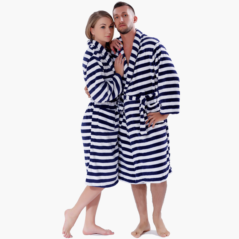 Volwassen Gestreepte Gewaden Heren Dames Pyjama