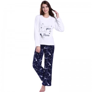Set met pyjama in microfiber fleece voor dames