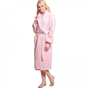 Volwassen snijden Fleece gewaad Dames pyjama herfst Winter badjassen
