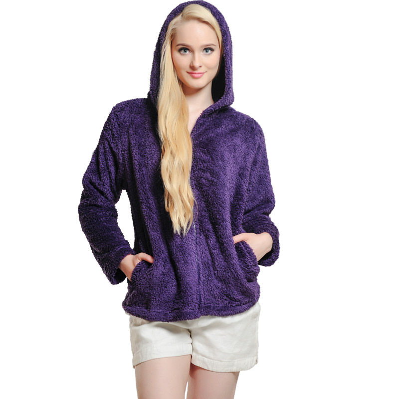 Dames Snuggle Fleece paars sweatshirt met capuchon