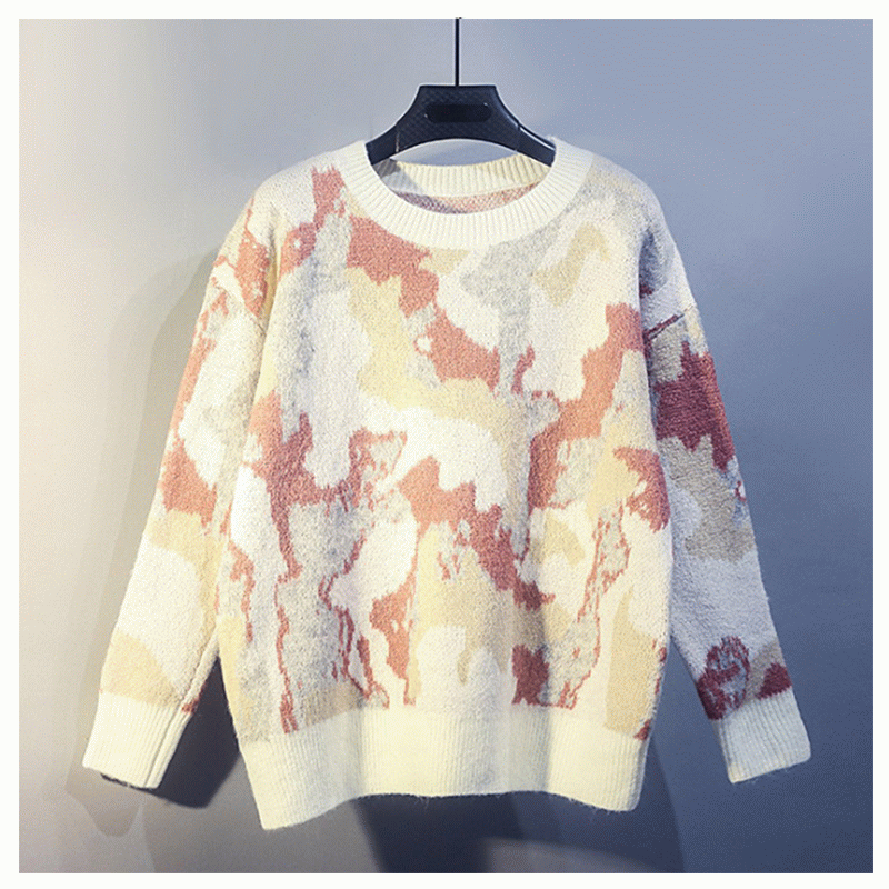 2019 Nieuw herfst-winter Koreaanse stijl losse contrasterende kleur sweatershirt
