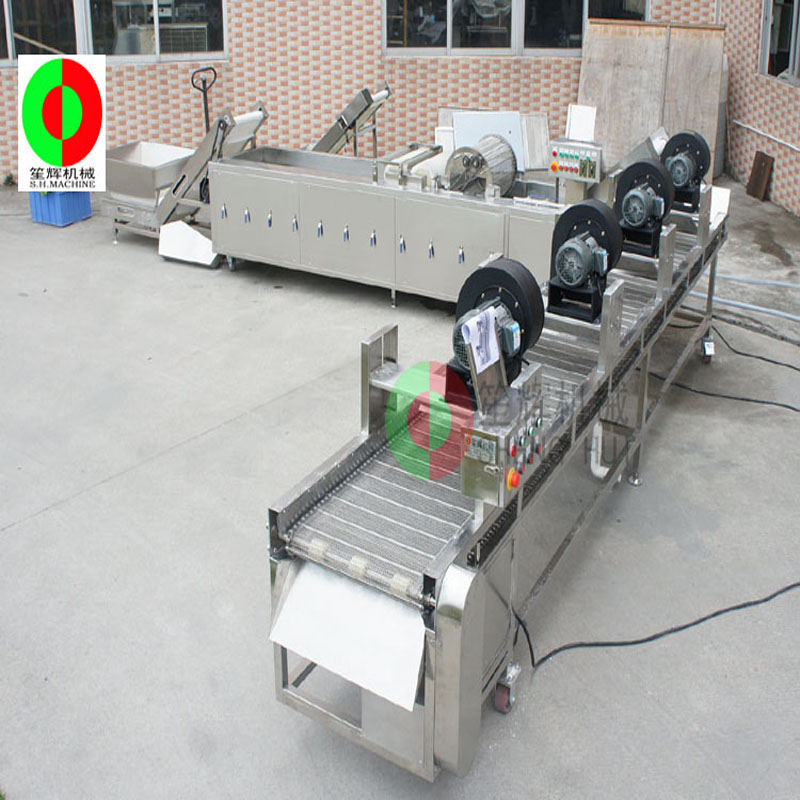 Multifunctionele groentewasmachine / productielijn voor groentewasmachines / groenten hakken - groenten wassen - productielijn aan de lucht drogen