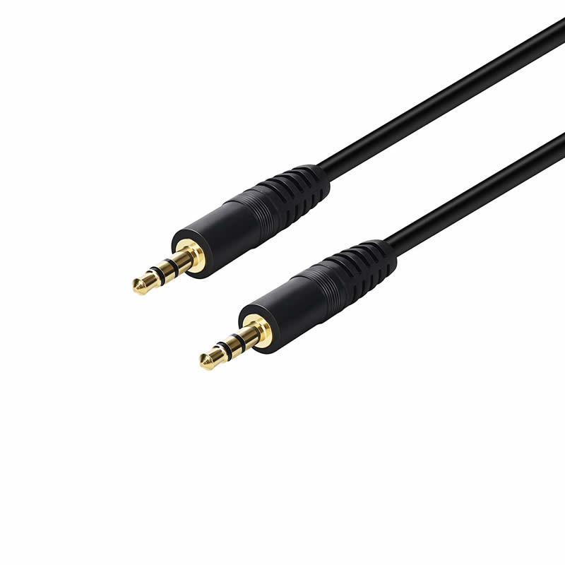 3,5 mm AUX mannelijk naar mannelijk stereo audiokabel Extra hoofdtelefoon Koord MP3 PC - 6 voet verguld