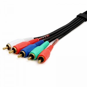 5-RCA Male naar 5RCA Male RGB Component Audio Video-kabel voor HDTV - Vergulde RCA naar RCA