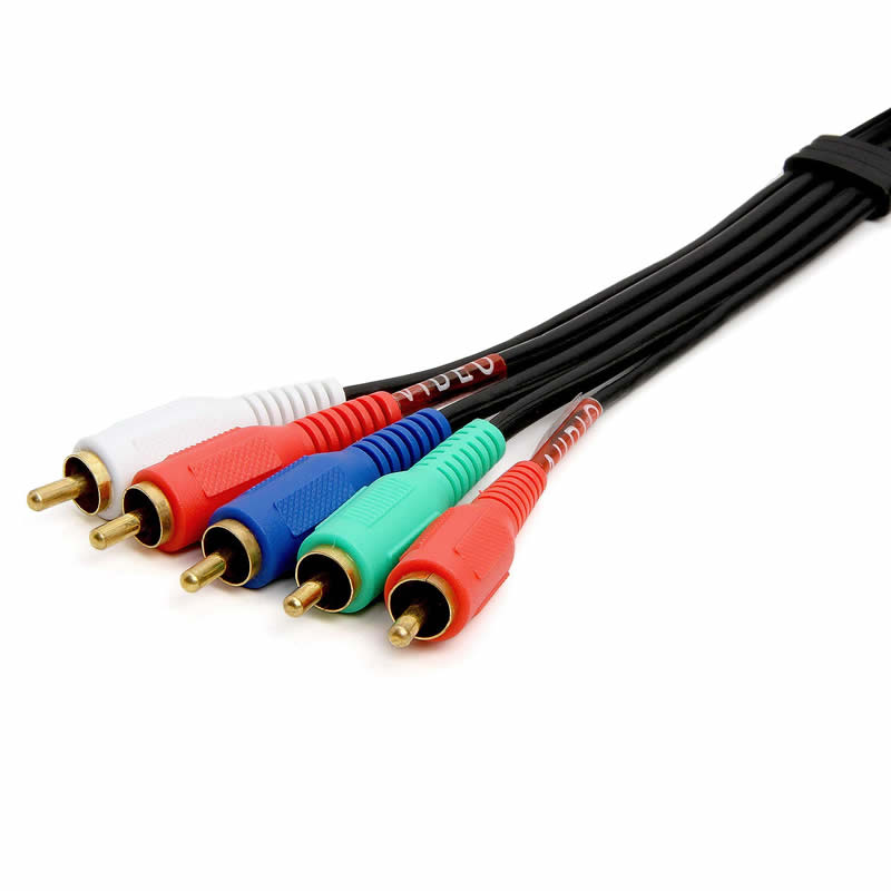 5-RCA Male naar 5RCA Male RGB Component Audio Video-kabel voor HDTV - Vergulde RCA naar RCA