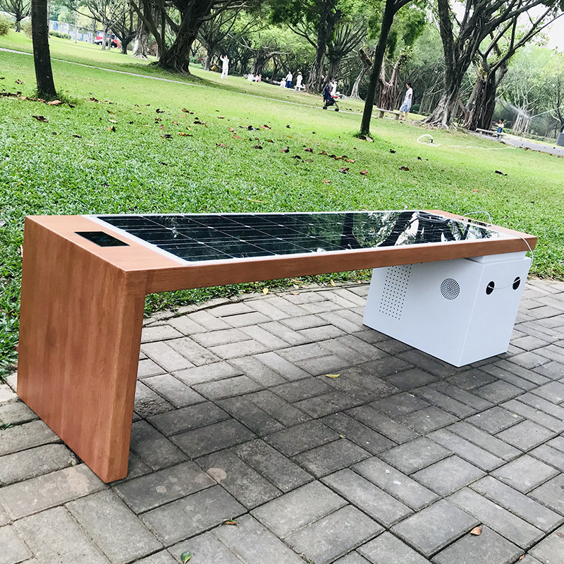 Zonne-energie slimme tuinmeubilair metalen tuinbank zitplaatsen voor park en straat