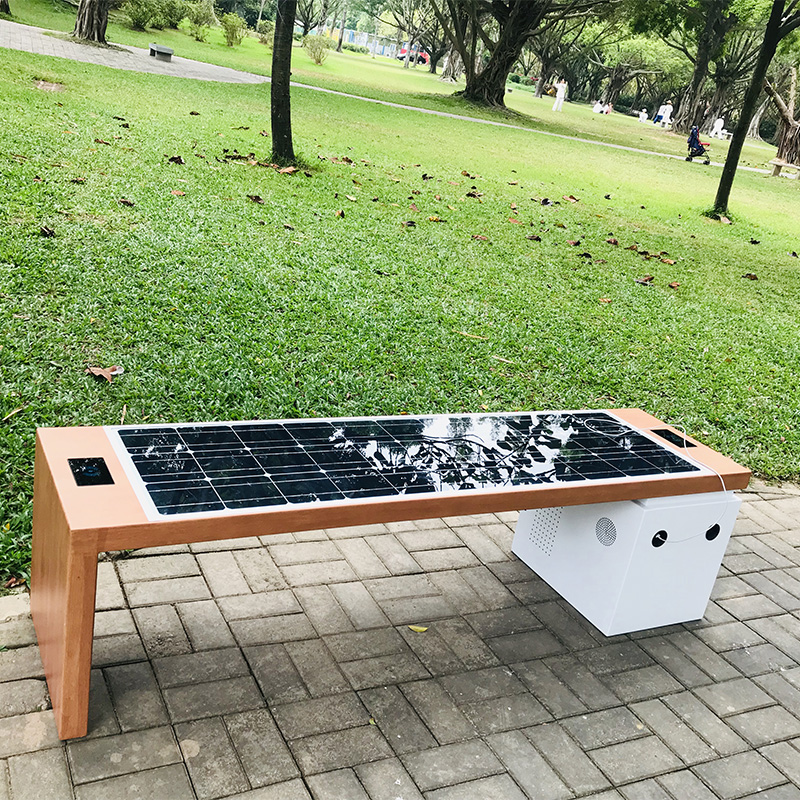 Zonne-energie slimme tuinmeubilair metalen tuinbank zitplaatsen voor park en straat