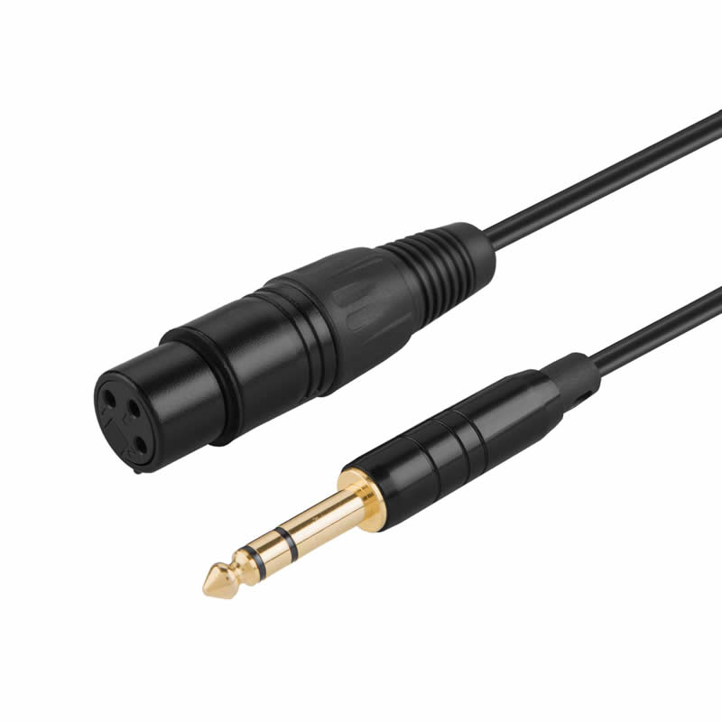 TRS 6,35 mm (1/4 inch) Male naar XLR kabel voor dames, zwart