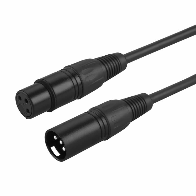 XLR male naar XLR female gebalanceerde 3 PIN mic kabels, zwart