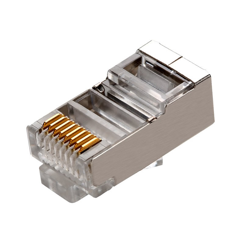 RJ45-connector CAT5E CAT6 Crimp Ethernet-connector STP 8P8C Modulaire kristalkopstekkers