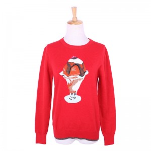 Custom Design Icecream Jacquard 100% katoenen damestrui