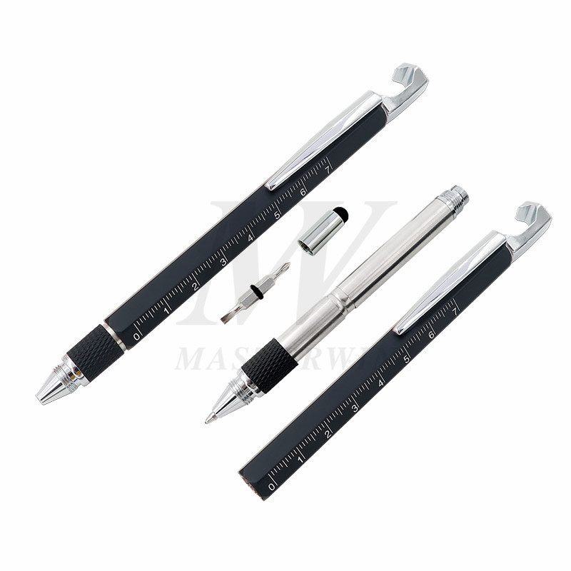 Multifunctionele gereedschapspen 6 in 1 met stylus / liniaal / houder voor mobiele telefoon / opener / schroevendraaier BP19-003