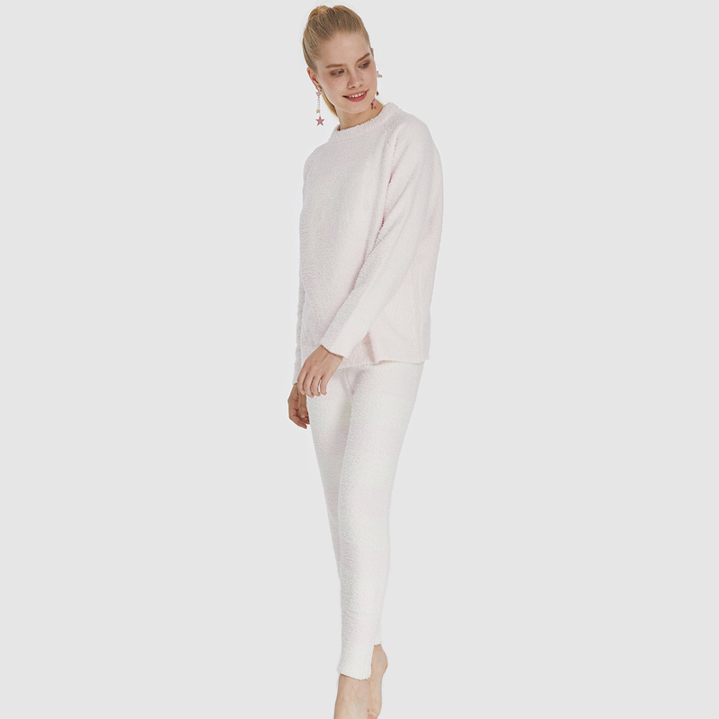 Dames elastische microfiber fleece pyjama set