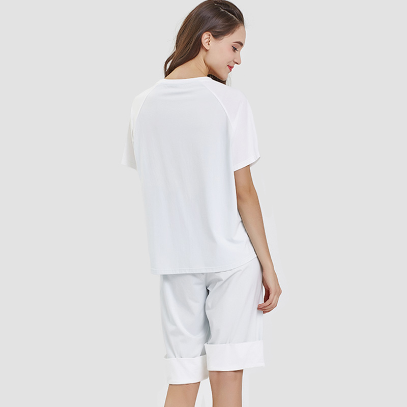 Set met geborduurde pyjama's voor dames, modaal, jersey