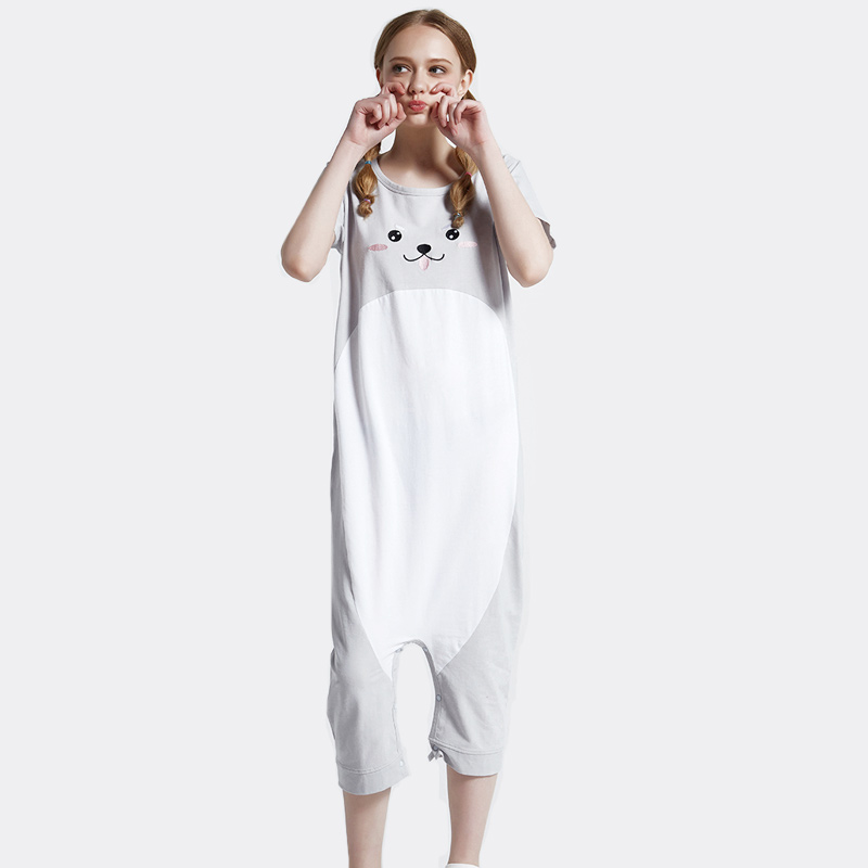 Dames borduurwerk katoen-spandex single jersey onesie
