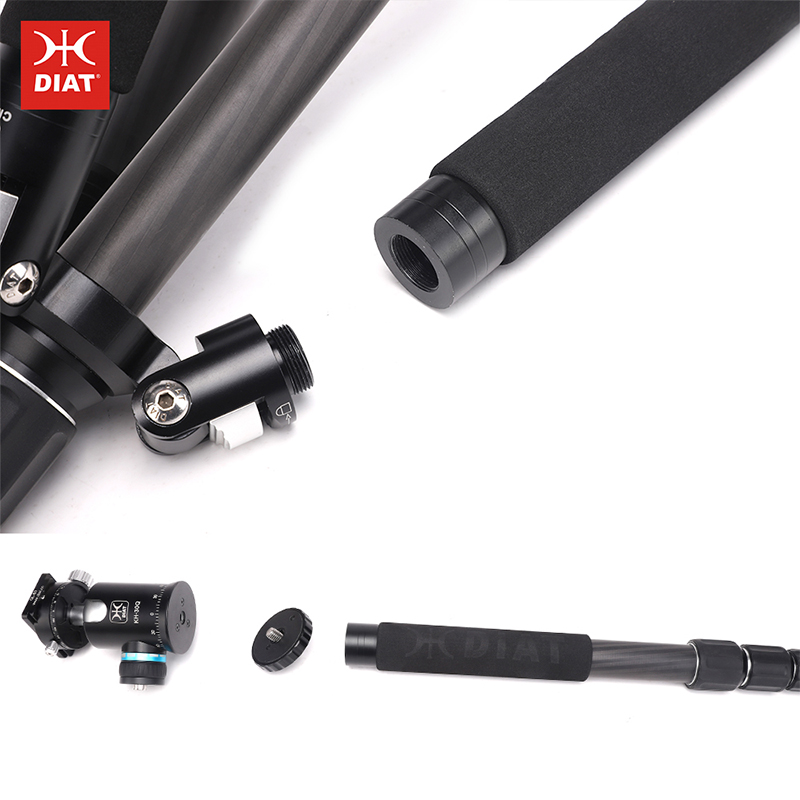 DIAT CM324A KH30Q professionele pure carbon camera statief verwijderbare flexibele monopod